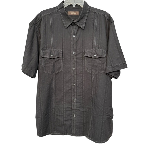 Tasso Elba Men’s XL Black Cotton Short Sleeve Button Shirt - Picture 1 of 5